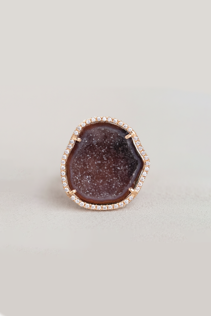 ROCKY ring, garnet red