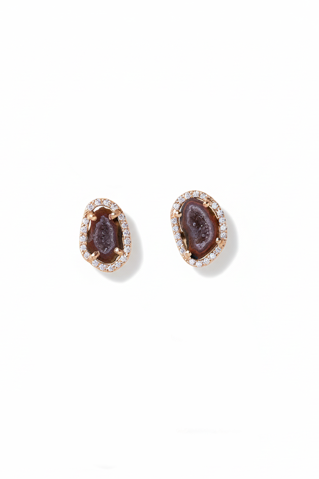 APRIL studs, berry red