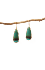 Lagoon earrings, petroleum blue