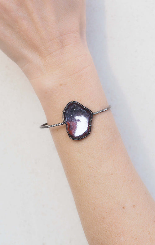 ROMY bracelet, black/white/red