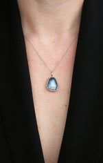LOUISE Pendant, blue, white gold