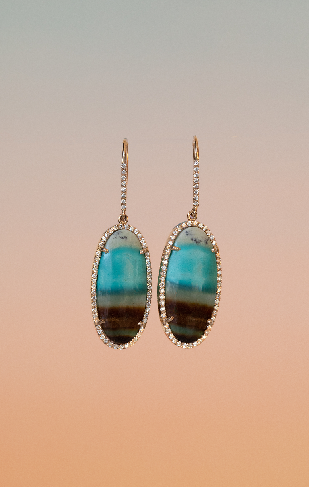 Lagoon earrings, blue/brown