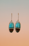 Lagoon earrings, blue/brown